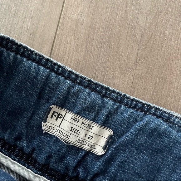 Free People Augusta Flare Wide Leg Belted Blue Denim Jeans - Picture 6 of 7